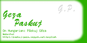 geza paskuj business card