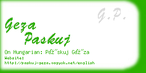 geza paskuj business card